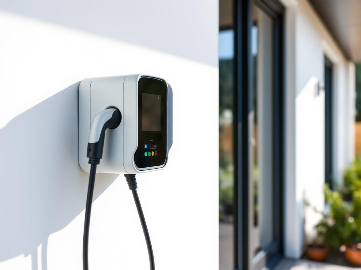 Installierte Wallbox an einem Wohnhaus im Raum Koblenz